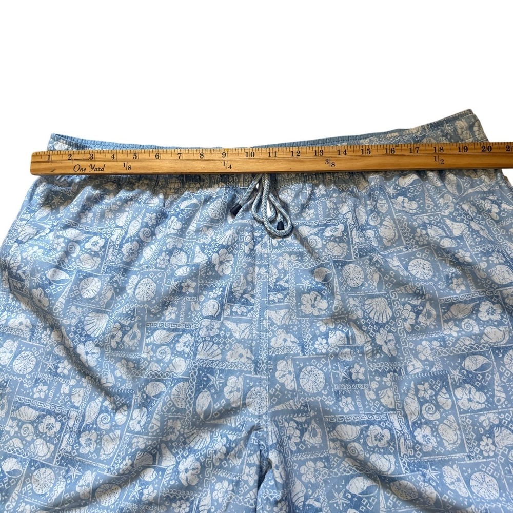 Peter Millar Swim Trunks XXL Blue White Shell Print Board Patchwork Men Shorts - Picture 6 of 9